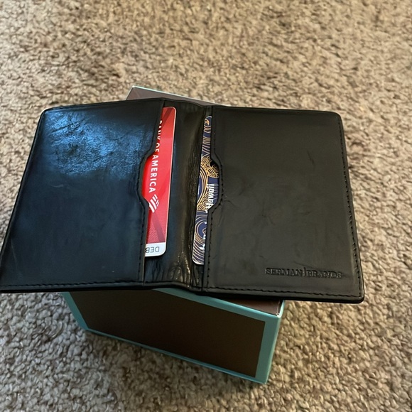 Serman Brands Slim Wallet 3x 4•  • Soft Leather • Black Noire - Picture 9 of 9